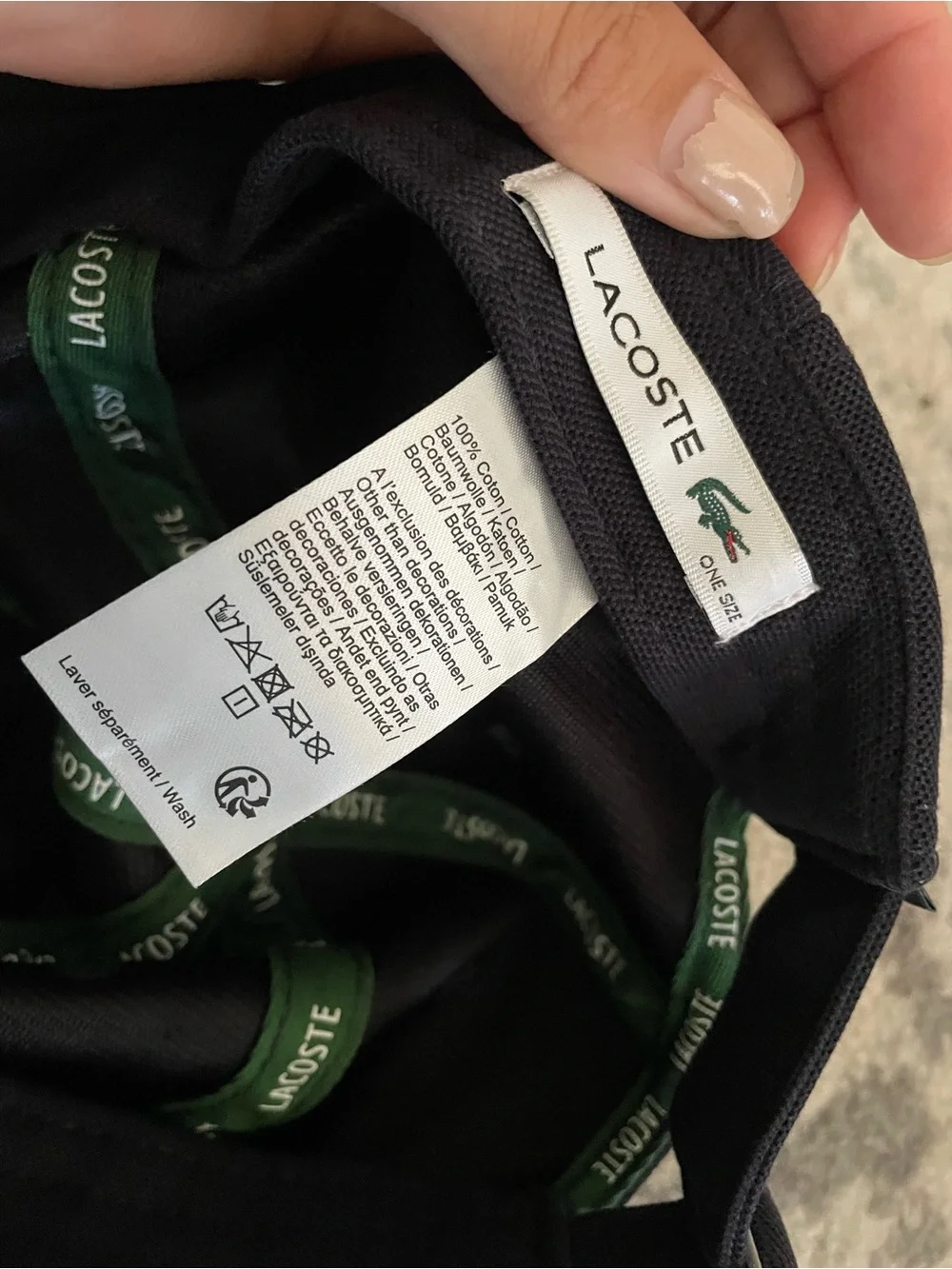 Lacoste Navy Blue Baseball Cap with Green Crocodile Logo